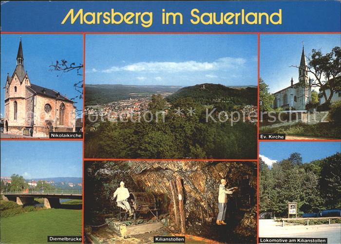 Marsberg Sauerland Evangelische Kirche Lokomotive Kilianstollen