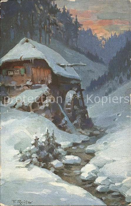 Reiss Fritz Winter im Schwarzwald Wassermuehle