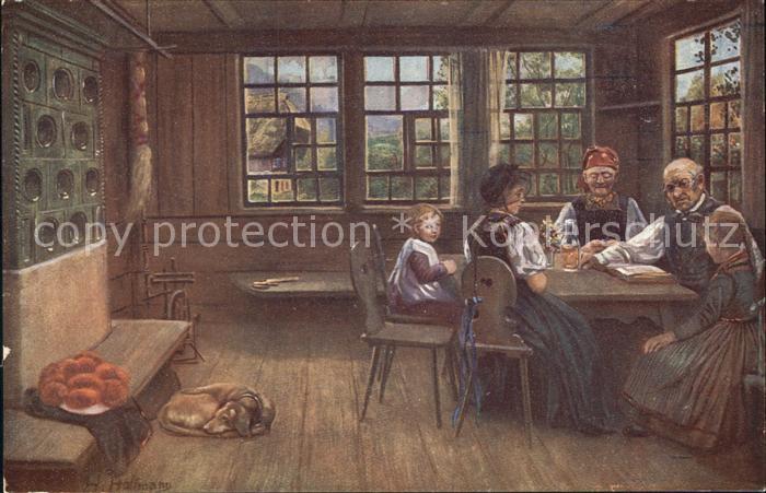 Hoffmann Heinrich Sonntagsfrieden Schwarzwald Bollenhut - P O S T K A R T E -  -