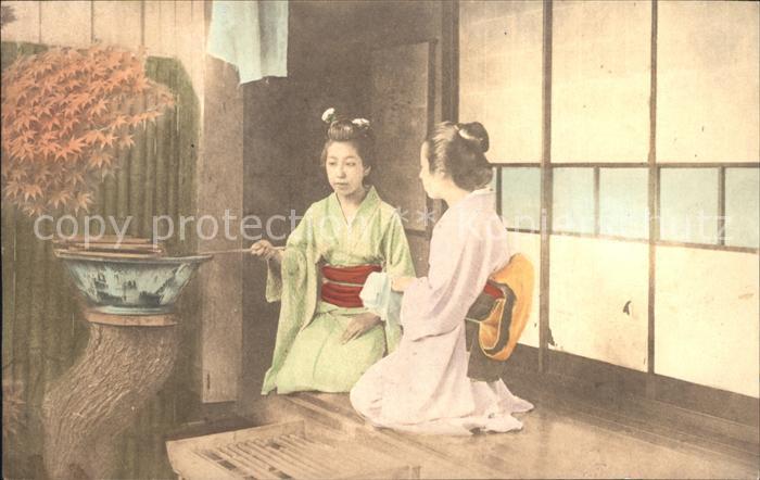 Japan Typen Frauen Kimono