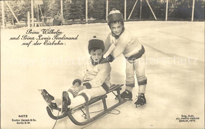 Adel Preussen Prinz Wilhelm Prinz Luois Ferdinand Eisbahn Schlitten