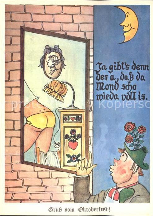 Oktoberfest Humor Fenster Mond Unterhose