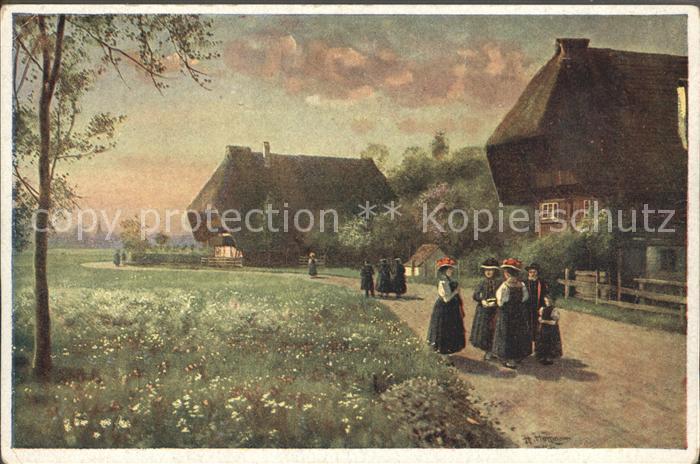 Hoffmann Heinrich Sonntag-Morgen Trachten Schwarzwaldhaus