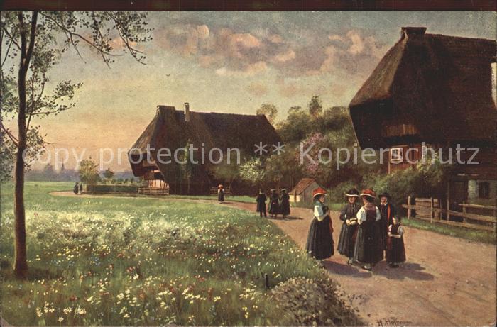 Hoffmann Heinrich Sonntag-Morgen Schwarzwald Trachten