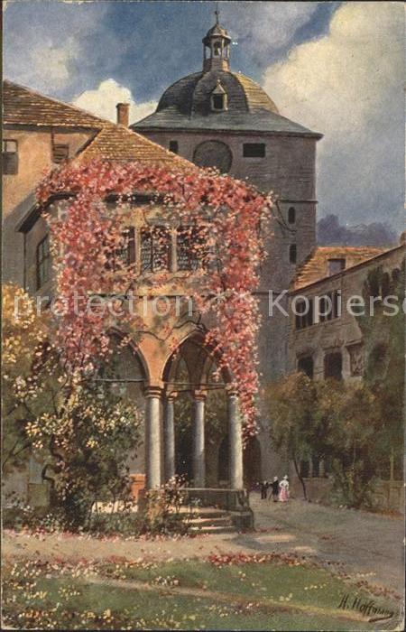 Hoffmann Heinrich Heidelberg Schlosshof-Partie Brunnenhalle Wartturm