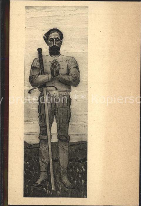 Hodler Ferdinand Betender Krieger