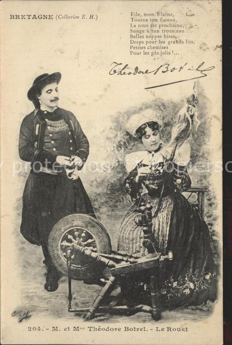 Spinnrad Trachten Bretagne Theodore Botrel Le Ro