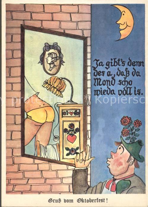 Oktoberfest Humor Fenster Unterhose Mond