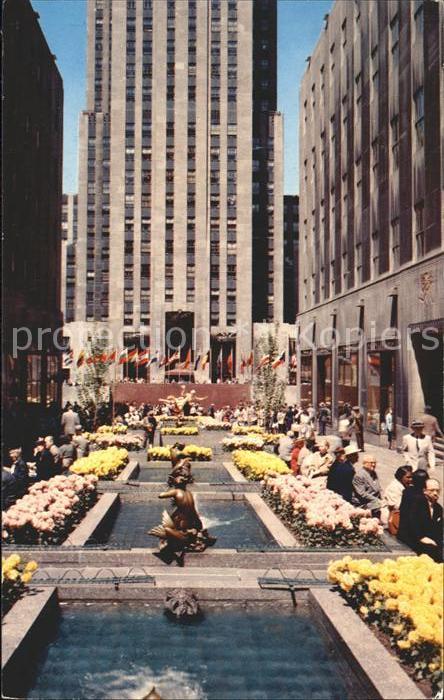 New York City Rockefeller Center Flower Plaza