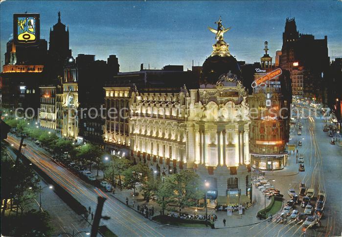 Madrid Spain Strassenpartie bei Nacht