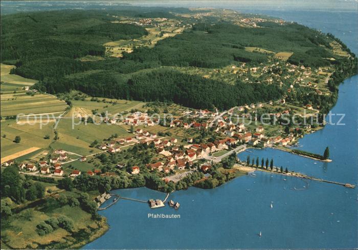 Unteruhldingen Fliegeraufnahme mit Pfahlbauten