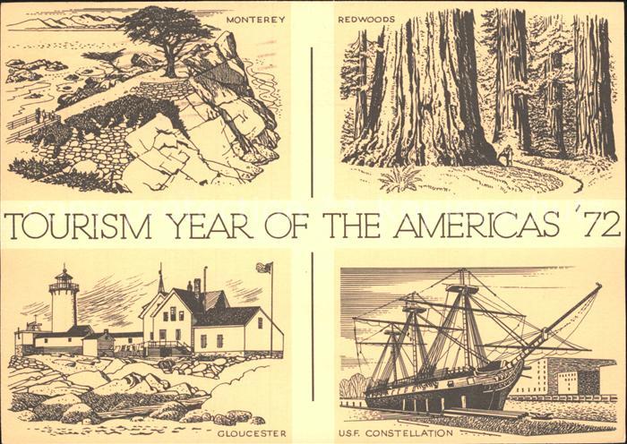 Monterey California Redwoods Cloucester Zeichnungen