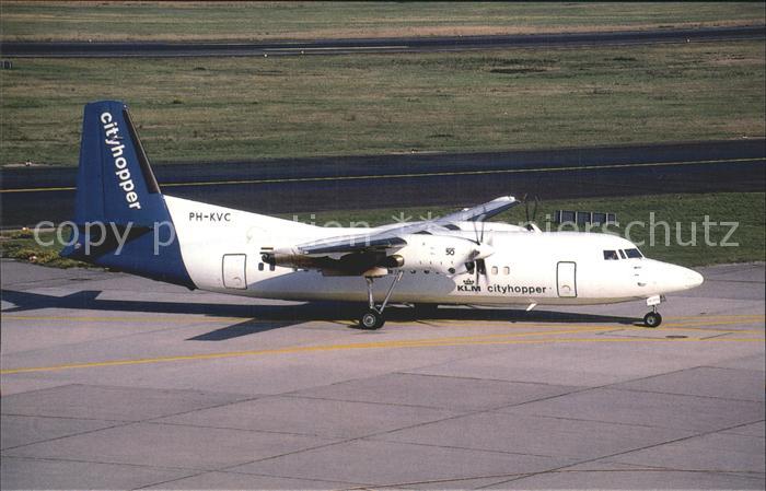 Flugzeuge Zivil KLM City Hopper Fokker 50 PH-KVC