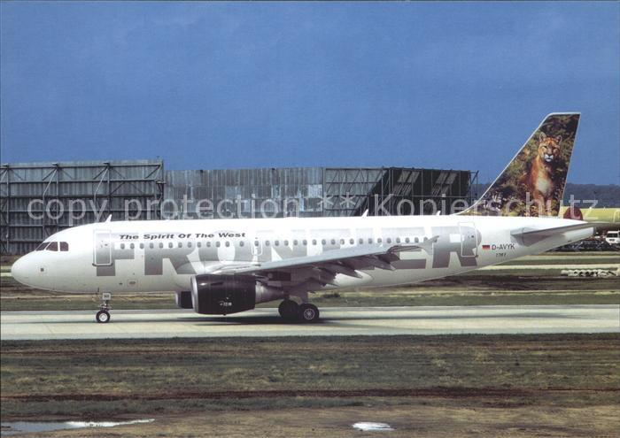 Flugzeuge Zivil Frontier Mountain Lion tail. Airbus 319-111 N910FR c/n 1781