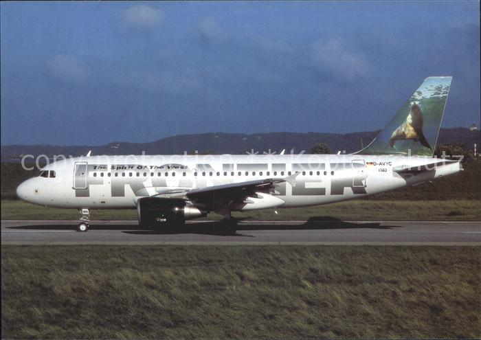 Flugzeuge Zivil Frontier Seal tail. Airbus 319-111 D-AVYC c/n 1583