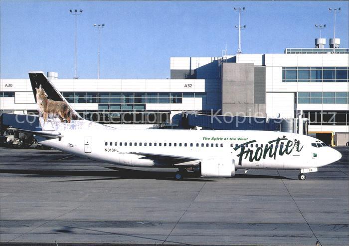 Flugzeuge Zivil Frontier Airlines Wolf tail. Boeing 737-300 N316FL