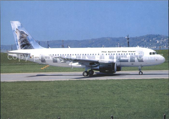 Flugzeuge Zivil Frontier Airlines Wolf-tail Airbus 319 D-AVYW