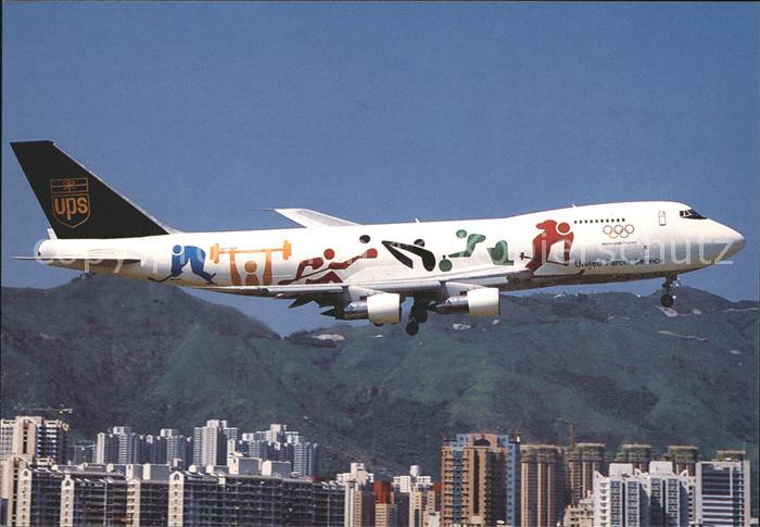 Flugzeuge Zivil UPS Olympic Games Worldwide Partner colours Boeing 747-212