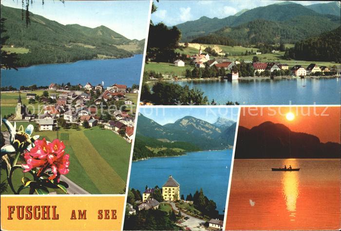 Fuschl See Salzkammergut Ortsblick Panorama Abendstimmung