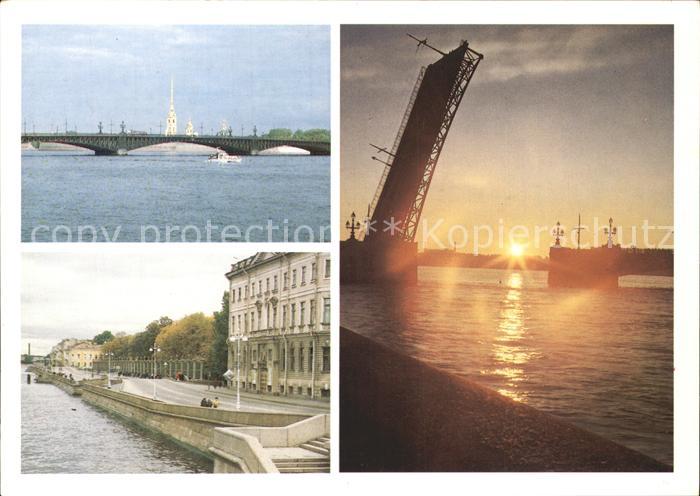 St Petersburg Leningrad Kiroswskij Bruecke Uferstrasse