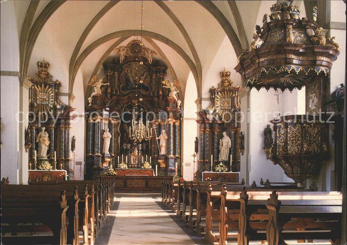 Vreden Innenansicht der Barockkirche Zwillbrock Kanzel Altar