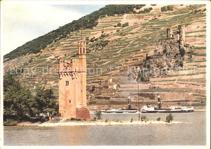 Bingen Rhein Maeuseturm und Ruine Ehrenfels