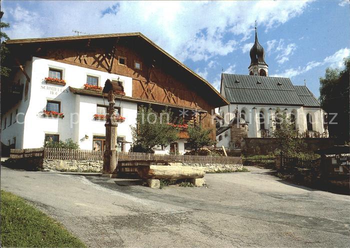 Fiss Tirol Pfarrkirche mit Schmiedles Haus