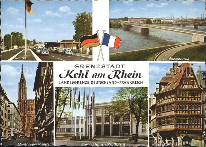 Kehl Rhein Landesgrenze Rheinbruecke Strassburger Muenster Europa Haus Haus Kame