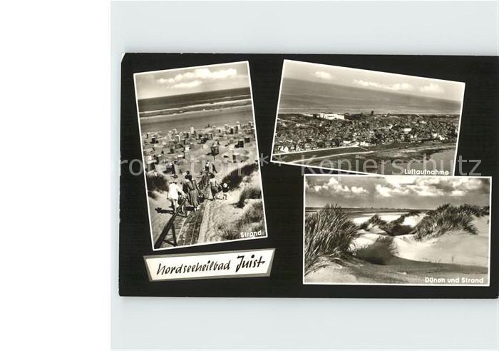 Juist Nordseebad Fliegeraufnahme Strand Duenen
