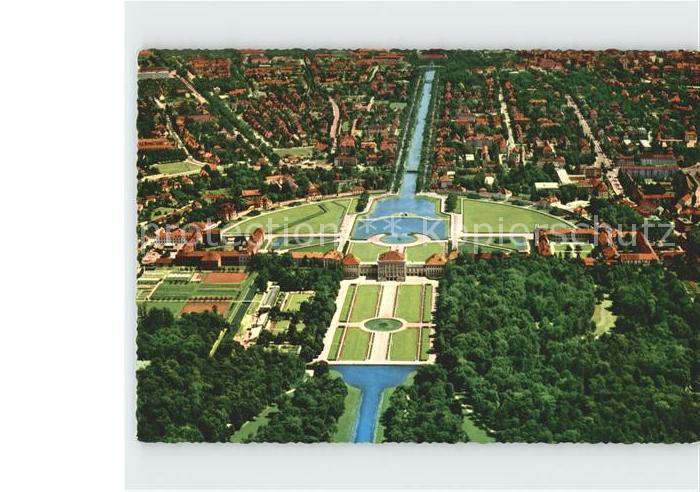 Muenchen Bayern Schloss Nymphenburg Fliegeraufnahme