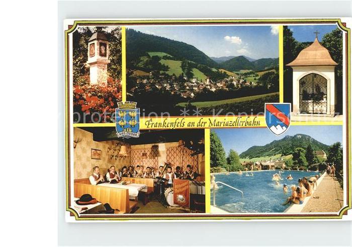 Frankenfels Pestsaeule Josefskapelle Schwimmbad