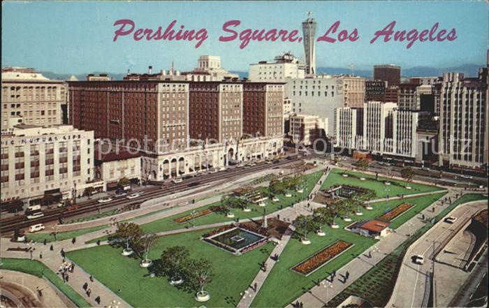 Los Angeles California Pershing Square Showing Biltmore Hotel