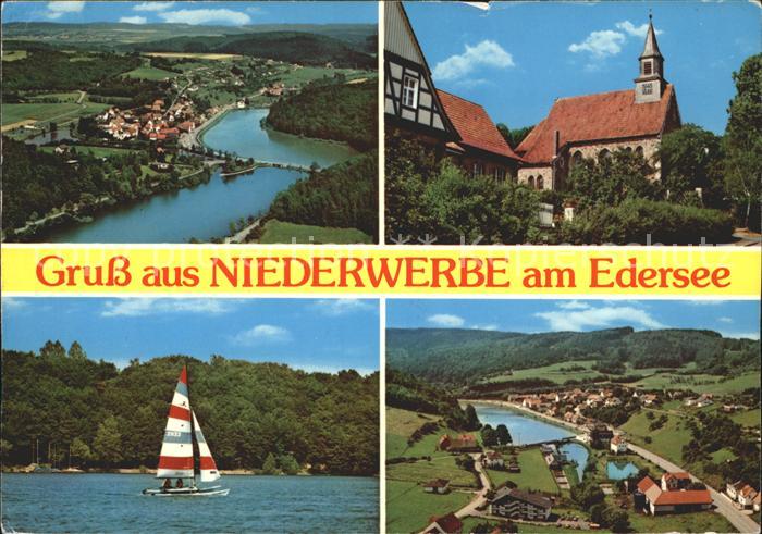 Niederwerbe Kirche Fliegeraufnahme Segelboot