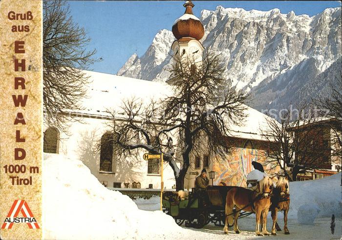 Ehrwald Tirol Pferdeschlitten Kirche