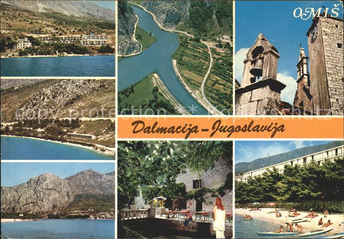 Dalmacija Omis Kirche Strand Fliegeraufnahme