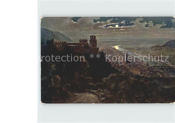 Hoffmann Heinrich Heidelberg vom Wolfsbrunnenweg Mondschein