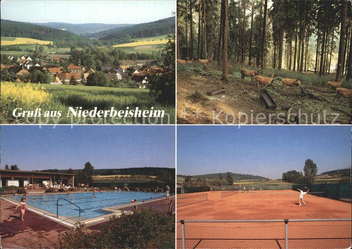 Niederbeisheim Schwimmbad Tennisplatz Wald Rehe
