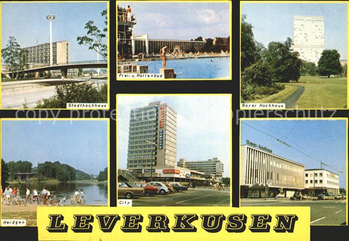 LEVERKUSEN  CITY Bayer Hochhaus Stadthochhaus Frei- und Hallenbad