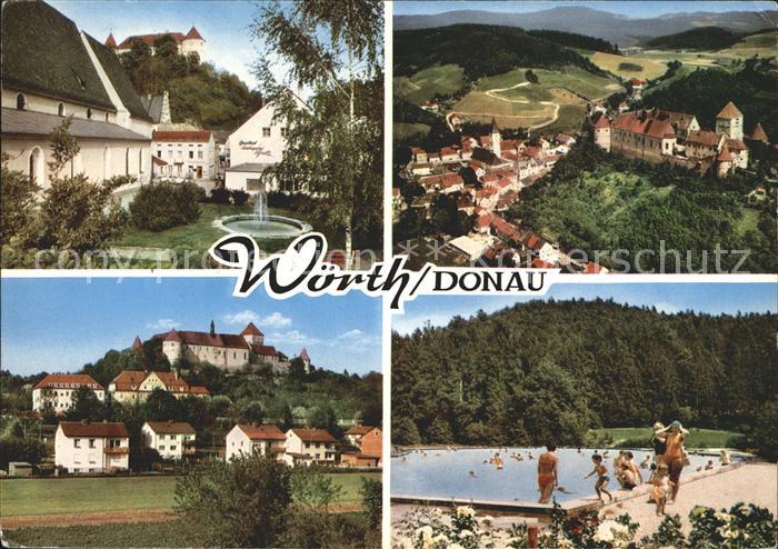 Woerth Donau Freibad Burg Teilansicht