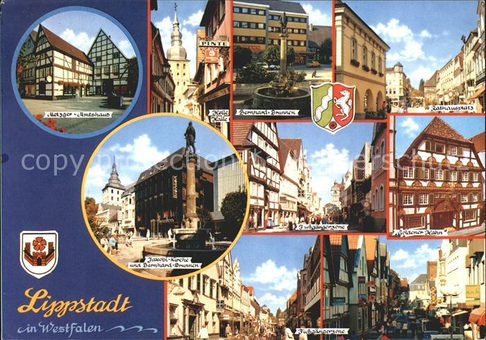 Lippstadt Fussgaengerzone Goldener Hahn Rathausplatz