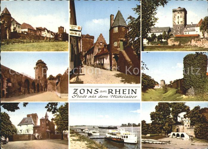 Zons Rhein NRW Burg Anlegestelle Stadtmauer