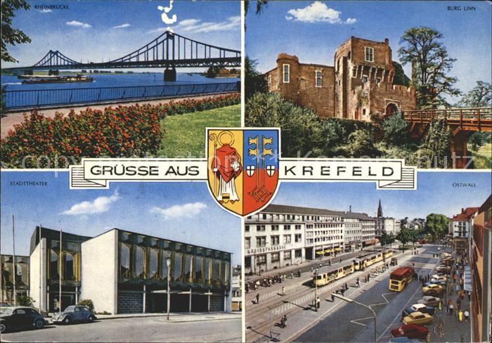 Krefeld Burg Linn Ostwall Stadttheater Rheinbruecke