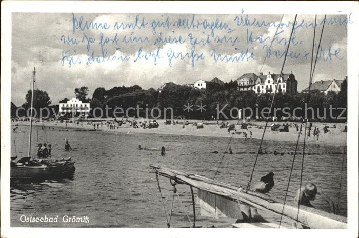 Groemitz Ostseebad Strand und Segelpartie