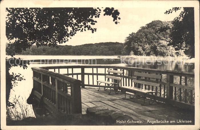 Holsteinische Schweiz Angelbruecke am Ukleisee