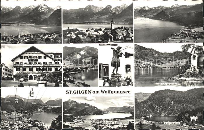 St Gilgen Salzkammergut am Wolfgangsee Teilansichten Ochsenkreuz Krottensee Scha