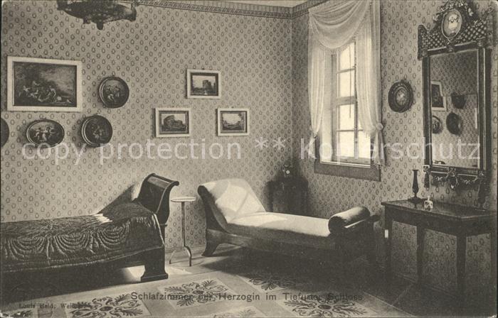 Weimar Thueringen Herzogin Schlafzimmer im Schloss Tiefurt
