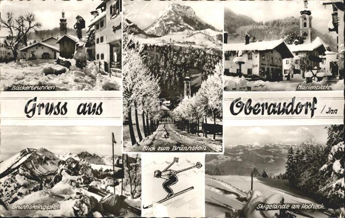 Oberaudorf Baeckerbrunnen Bruennstein Marienplatz Bruennsteingipfel Skigelaende