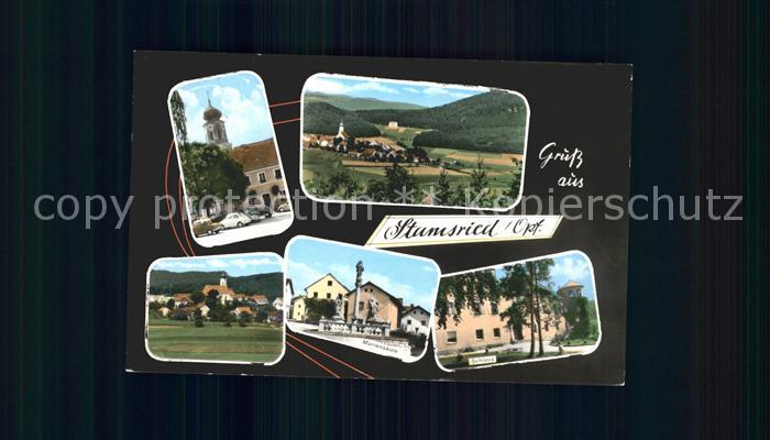 Stamsried Kirche Gesamtansicht Mariensaeule Schloss