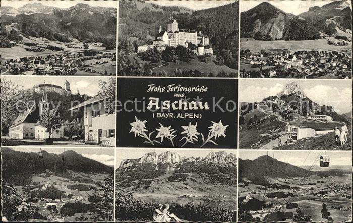 Aschau Chiemgau Totalansichten Schloss Kirche Panorama Seilbahn