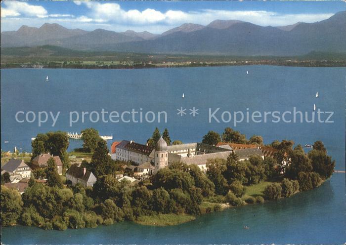 Fraueninsel Chiemsee Abtei Frauenwoerth Fliegeraufnahme